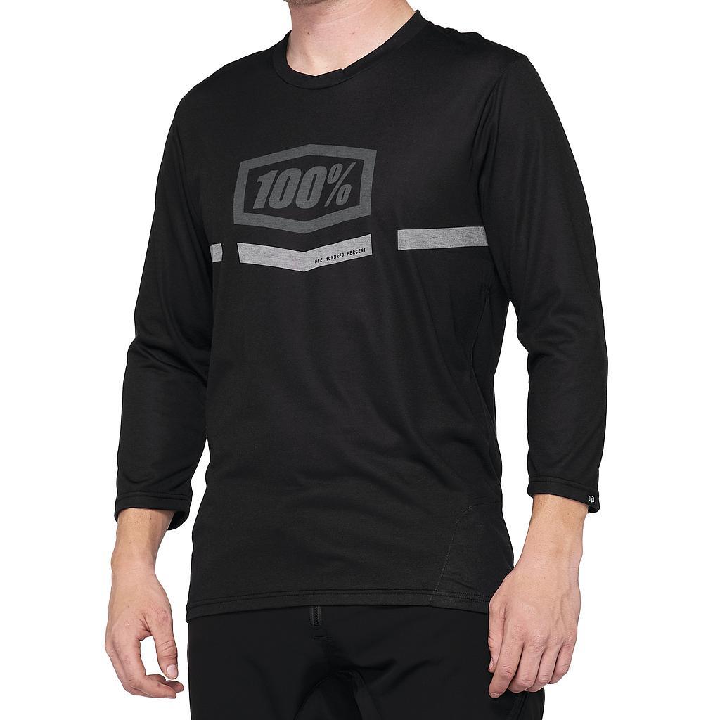 AIRMATIC 3/4 Sleeve Jersey Black 100%