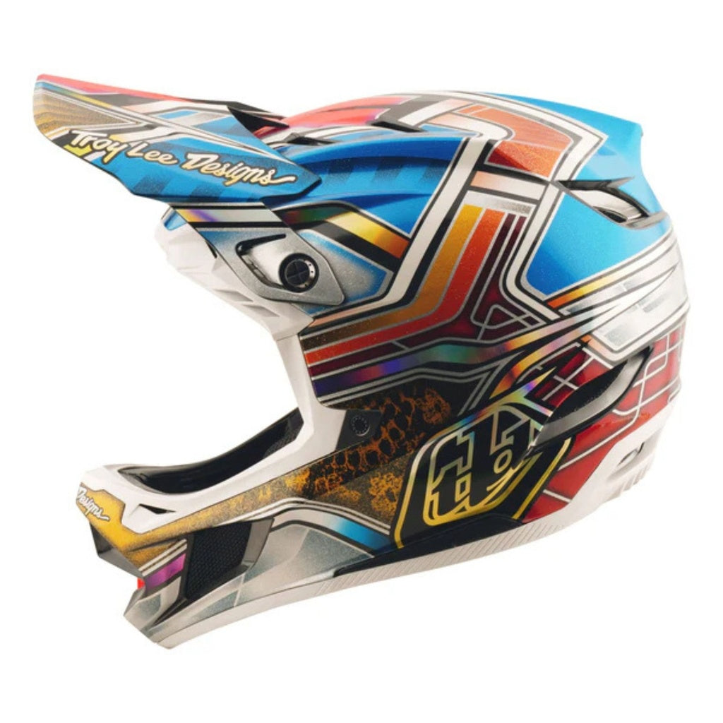Casco fullface D4 Carbon Helmet; Lowrider Blue Troy lee