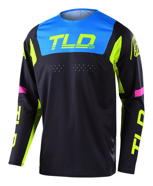 Jersey Troy Lee Designs Se Pro Fractura Black / Flo Yellow