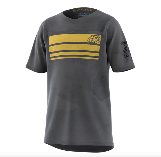 Jersey para niño Troy Lee Designs Skyline Manga Corta Blocks Charcoal
