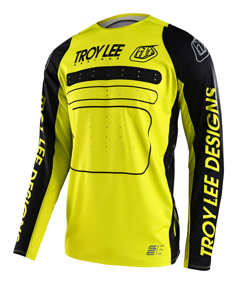 Jersey Troy Lee Designs Se Pro Moto Drop In Black / Glo Yellow