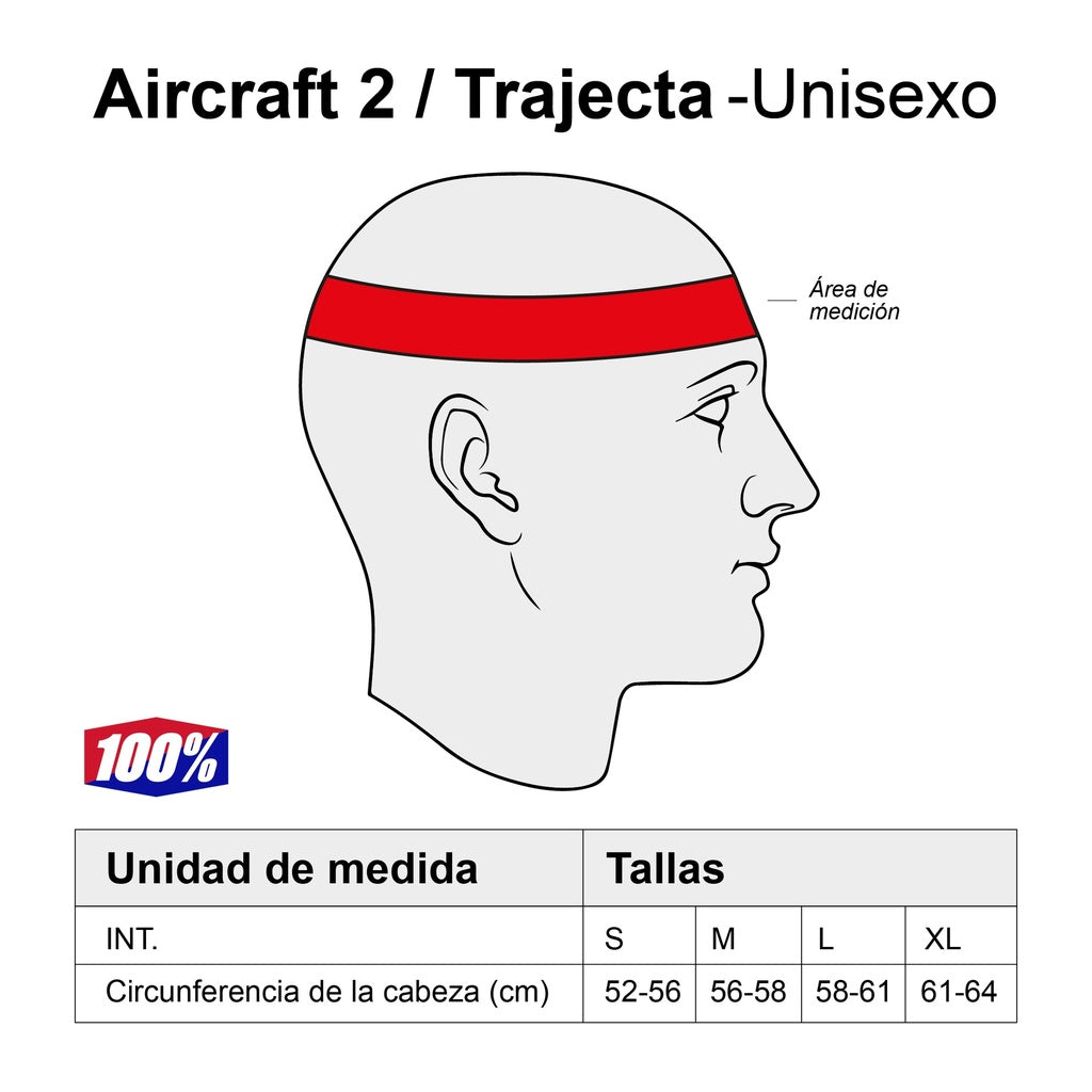 Casco 100% AIRCRAFT 2 Red/White fullface