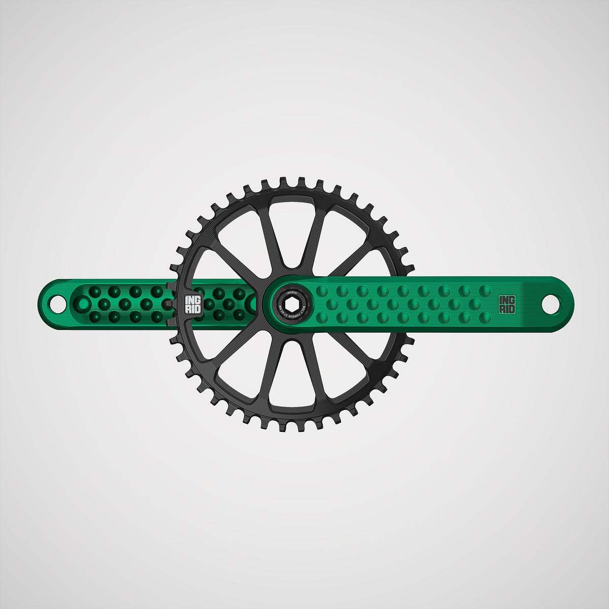 INGRID Crankset POP, talla L eje L136, Verde (incluye herramienta)
