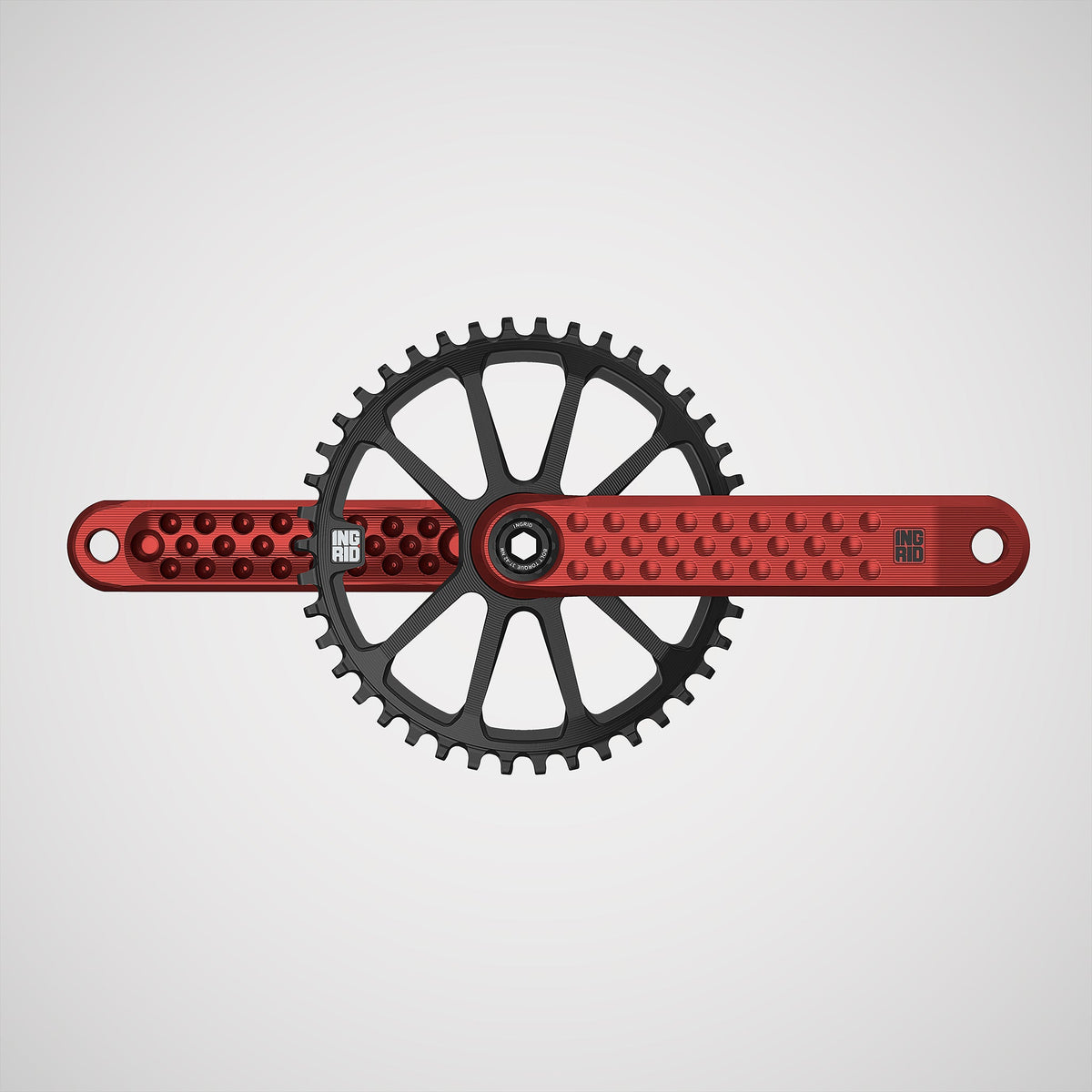 INGRID Crankset POP, talla L eje L136, Rojo (incluye herramienta)