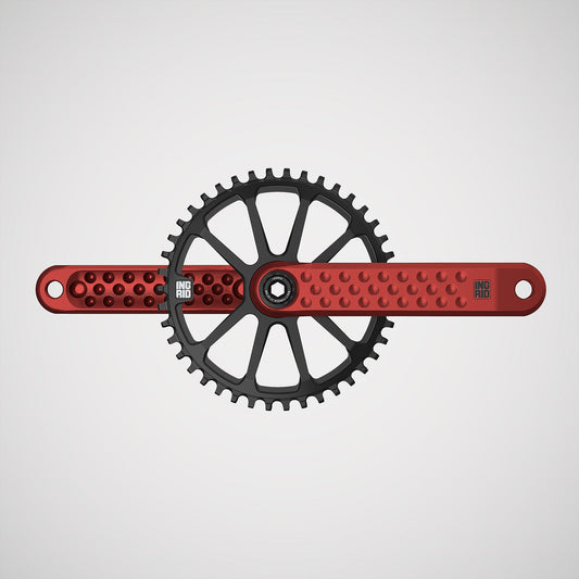 INGRID Crankset POP, talla L eje L136, Rojo (incluye herramienta)