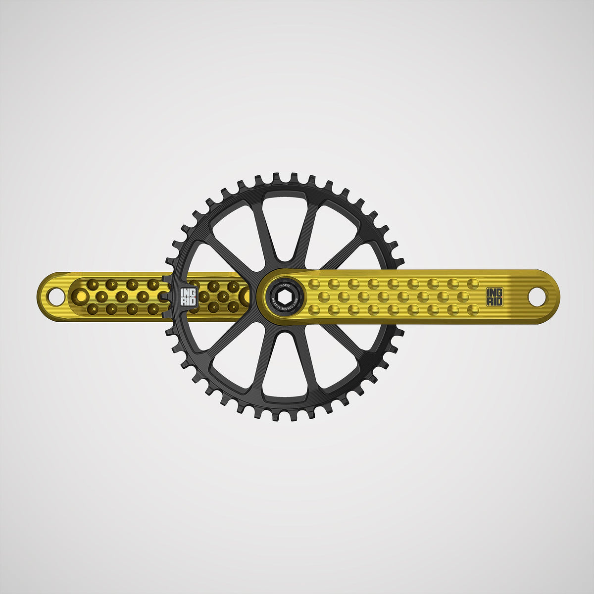 INGRID Crankset POP, talla L eje L136, Amarillo (incluye herramienta)
