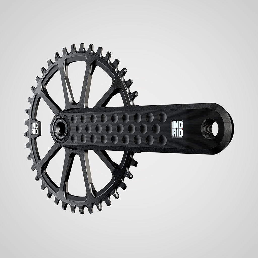 INGRID Crankset POP, talla L eje L131, Negro (incluye herramienta)