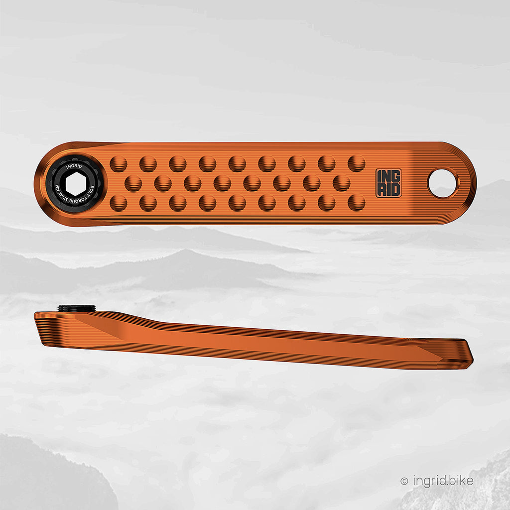INGRID Crankset POP, talla L eje L136, Naranja (incluye herramienta)