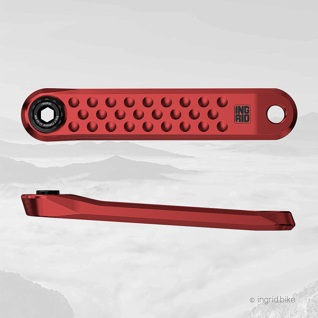 INGRID Crankset POP, talla L eje L136, Rojo (incluye herramienta)