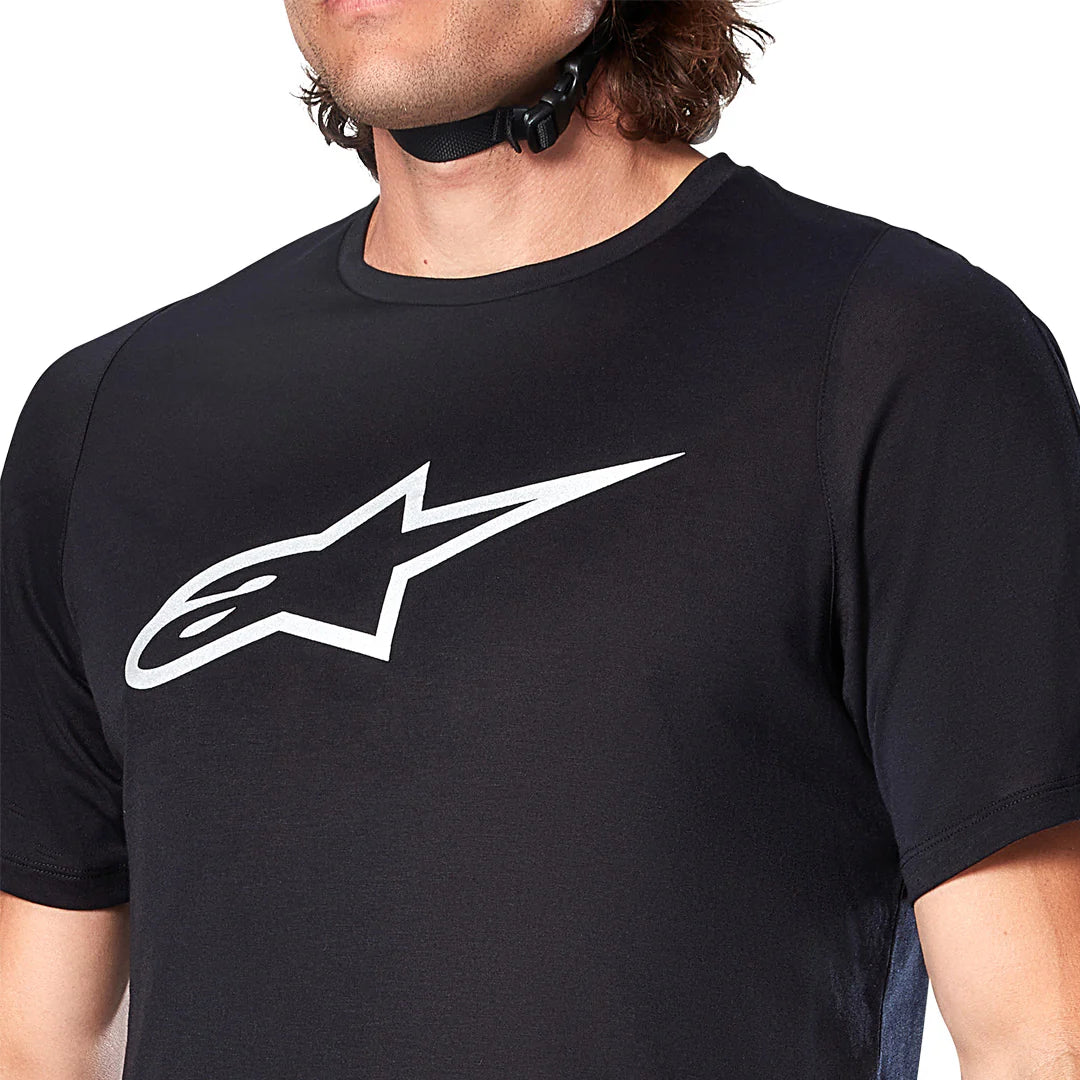 Jersey A-Dura DRI ASTAR Negro Reflejante - Manga Corta Alpinestars