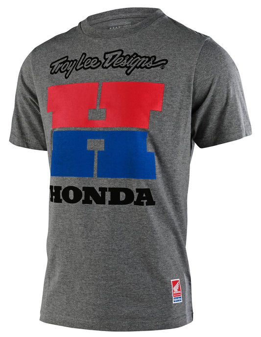 Playera Troy Lee Designs Honda RC 500 Manga Corta Heather Gray