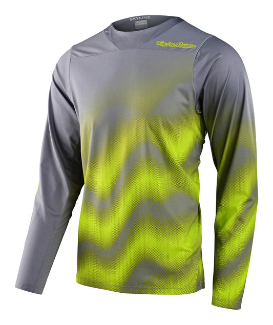 Jersey para MTB Troy Lee Designs Skyline Chill Manga Larga Waves Lt Gray