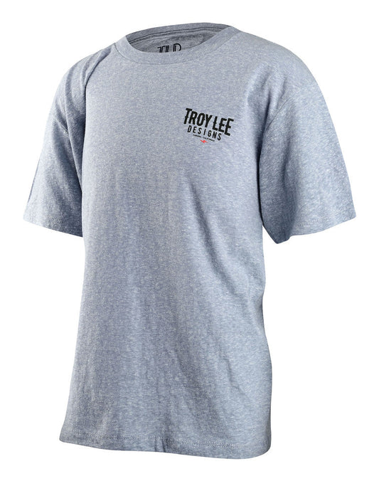 Playera para niño Troy Lee Designs Carb Manga Corta Ash Heather