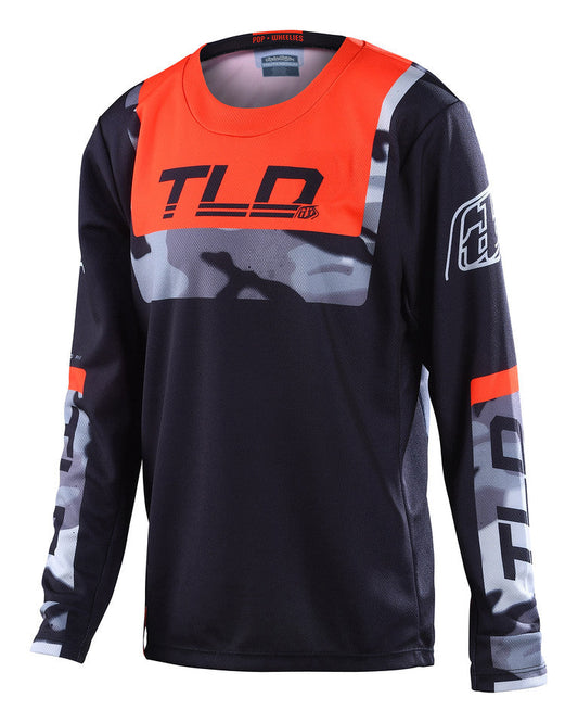 Jersey para niño Troy Lee Designs Gp Brazen Camo Black / Orange