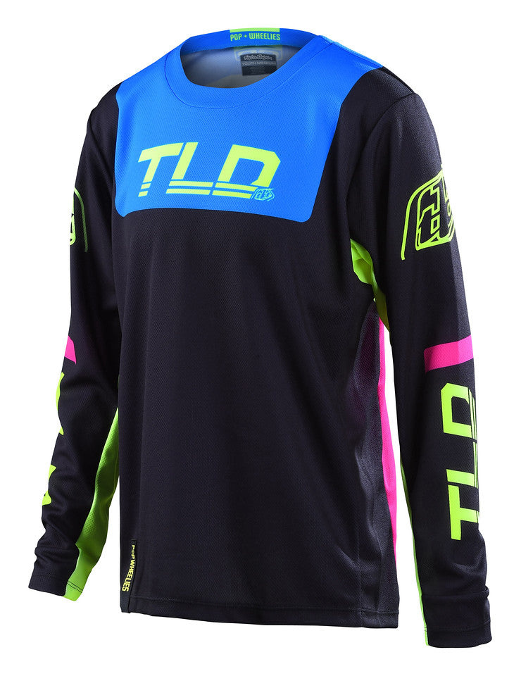 Jersey para niño Troy Lee Designs Gp Fractura Black / Flo Yellow