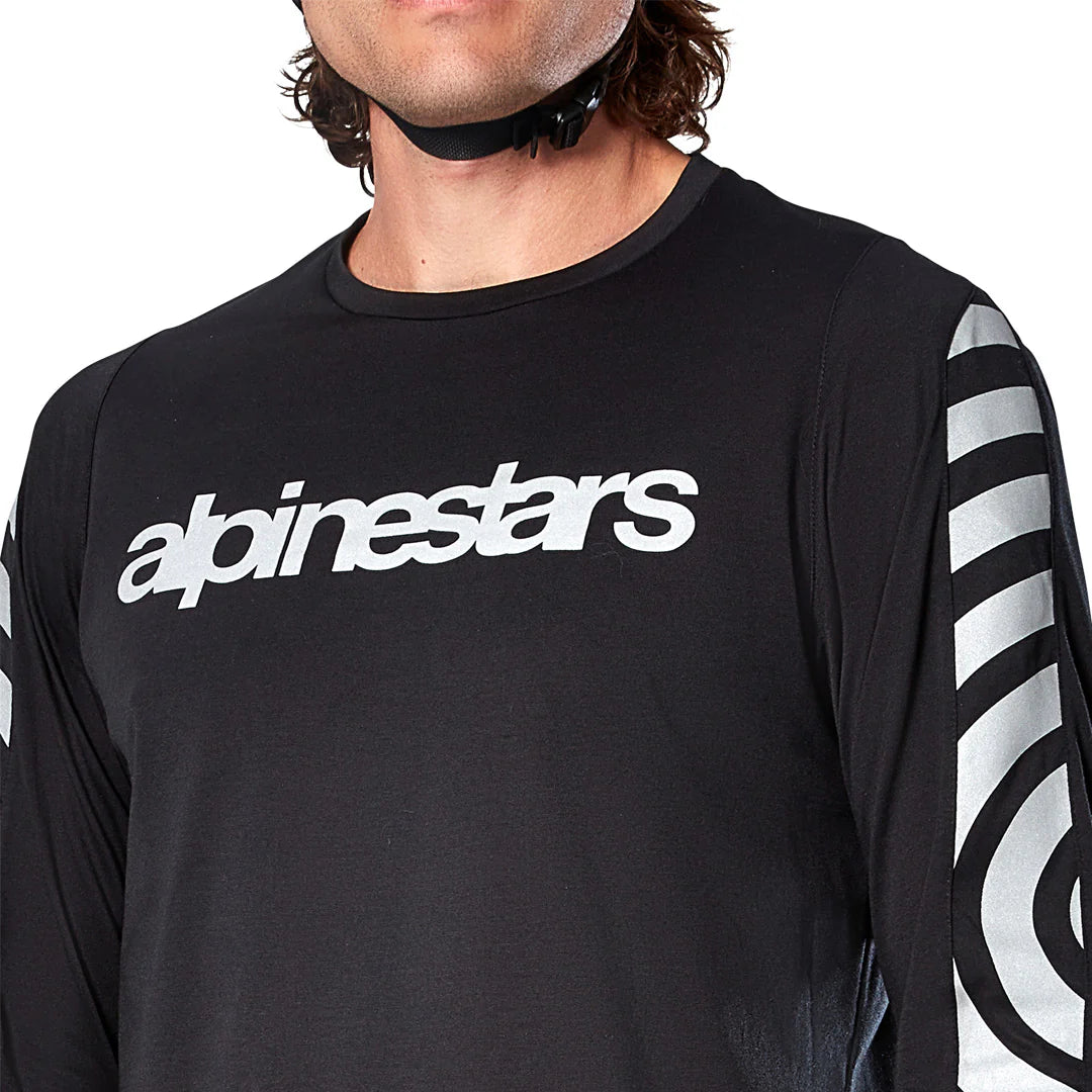 Jersey A-Dura DRI ASTAR Negro Reflejante - Manga Larga Alpinestars