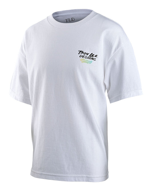 Playera para niño Troy Lee Designs Feathers Manga Corta White