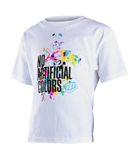 Playera para niño Troy Lee Designs No Artificial Colors Manga Corta White