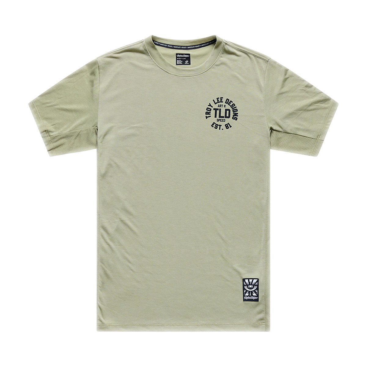 Playera manga corta para MTB Skyline Ride; Stamps Sage