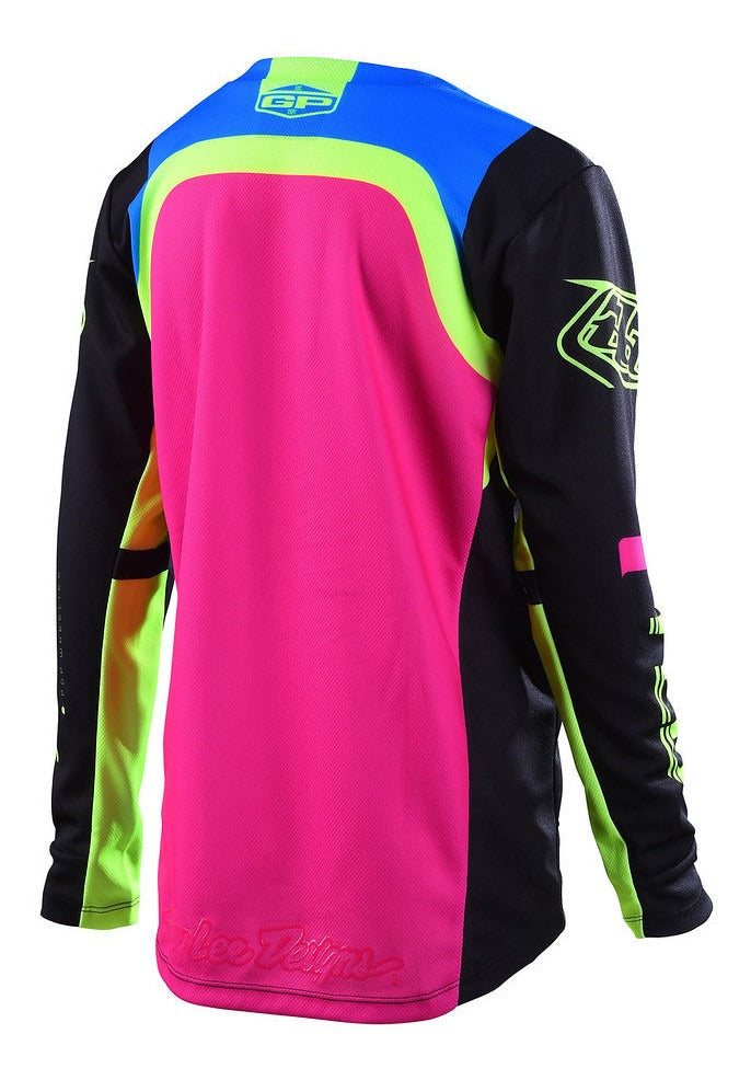 Jersey para niño Troy Lee Designs Gp Fractura Black / Flo Yellow