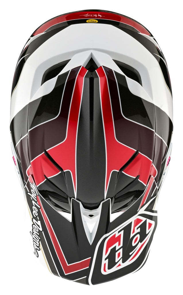 Casco Fullface D4 Polyacrylite Helmet Block Charcoal / Red Troy lee