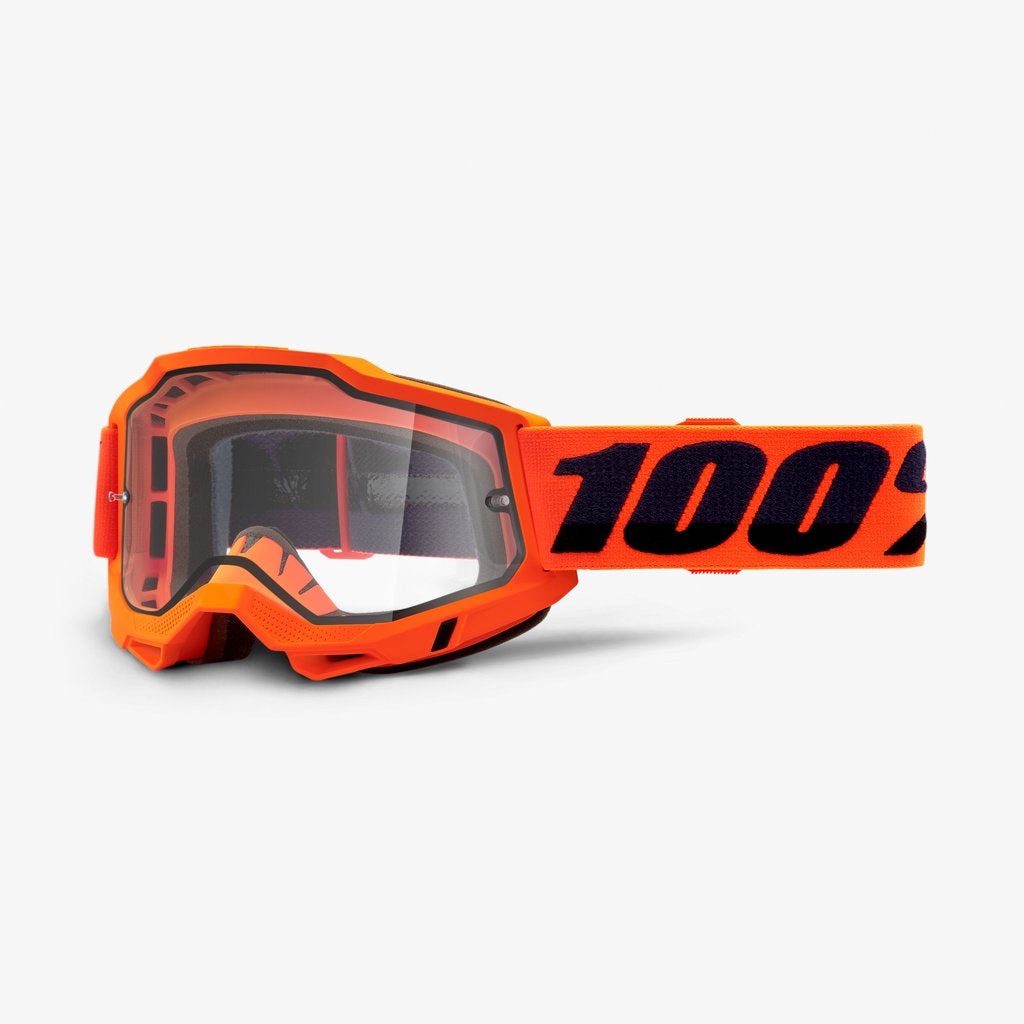 100% ACCURI 2 Enduro Moto Goggle Neon Orange - Clear  Lens