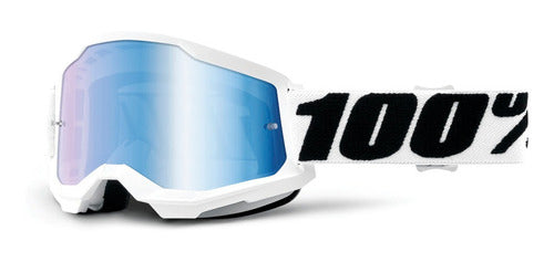 100% STRATA 2 Goggle Everest - Mirror Blue Lens