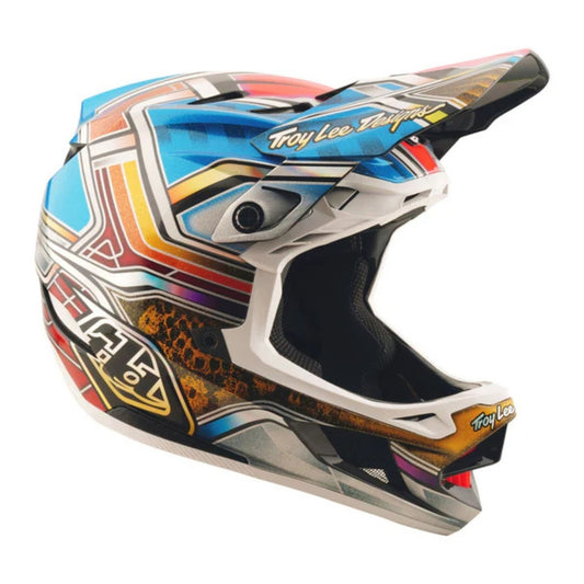 Casco fullface D4 Carbon Helmet; Lowrider Blue Troy lee