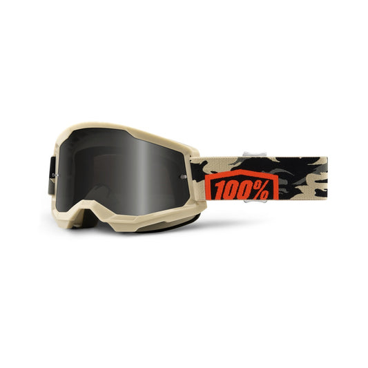 100% STRATA 2 SAND Goggle Kombat Youth- Smoke Lens