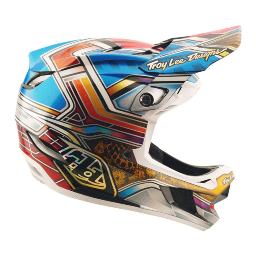 Casco fullface D4 Carbon Helmet; Lowrider Blue Troy lee