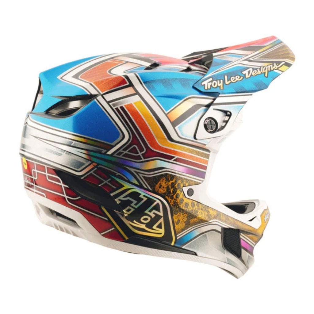 Casco fullface D4 Carbon Helmet; Lowrider Blue Troy lee