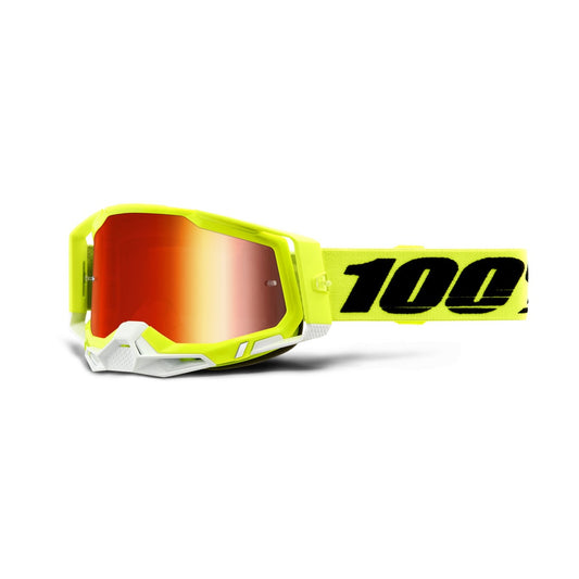 100% RACECRAFT 2 Goggle Fluo Yellow - Mirror Red Lens