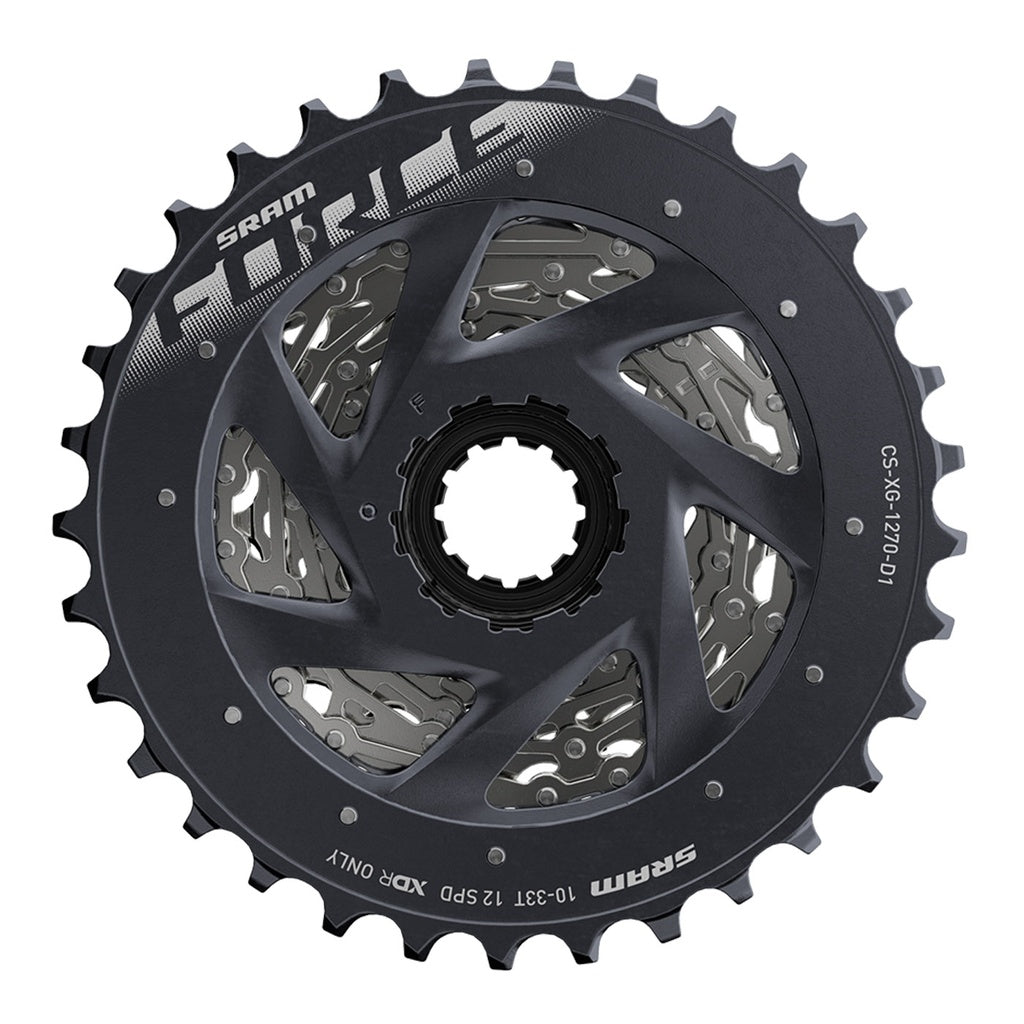 Cassette de Piñones 12P. FORCE 10/33D XG-1270 D1 Plata SRAM