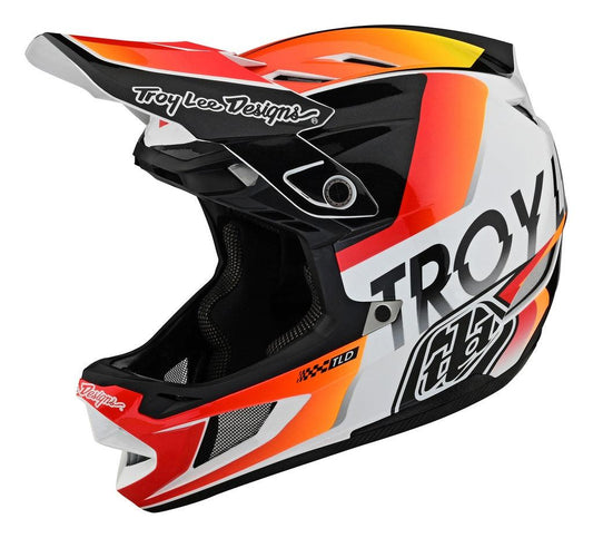 D4 Composite Helmet Qualifier White / Orange fullface Troy lee