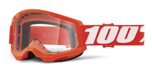 100% STRATA 2 Goggle Orange - Clear Lens