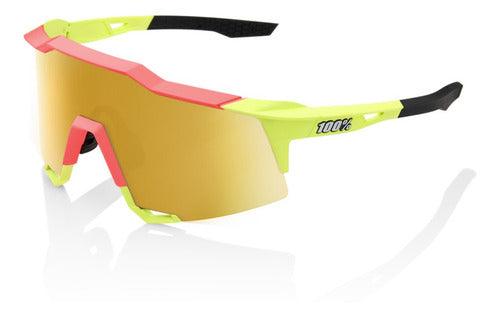 Lentes SPEEDCRAFT - Matte Washed Out Neon Yellow - Flash Gold Mirror Lens 100%