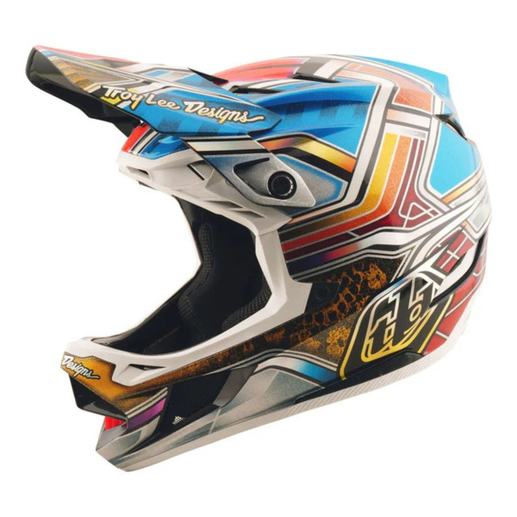 Casco fullface D4 Carbon Helmet; Lowrider Blue Troy lee