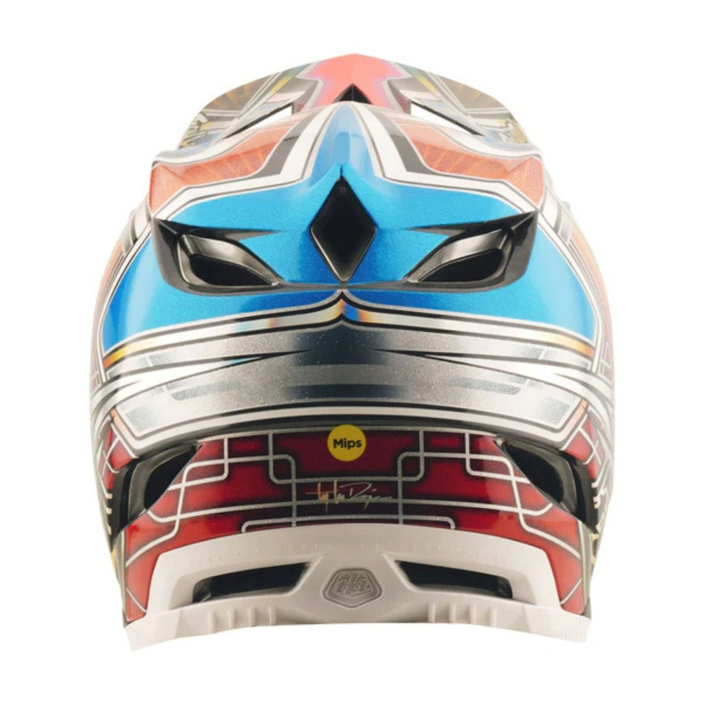 Casco fullface D4 Carbon Helmet; Lowrider Blue Troy lee