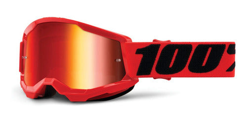 100% STRATA 2 Youth Goggle Red - Mirror Red Lens