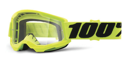 100% STRATA 2 JUNIOR Goggle Fluo/Yellow - Clear Lens