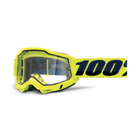 100% ACCURI 2 Enduro Moto Goggle Fluo Yellow - Clear Dual Lens