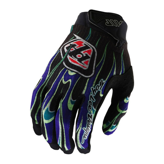 Guante Troy lee Air Glove; Torched Black / Purple