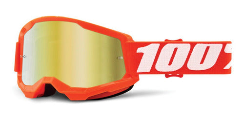 100% STRATA 2 Goggle Orange - Mirror Gold Lens