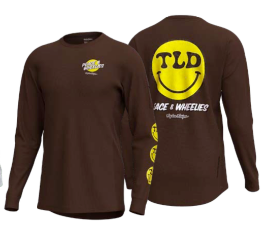 Ruckus Long Sleeve Ride Tee; Wheelies Chocolate