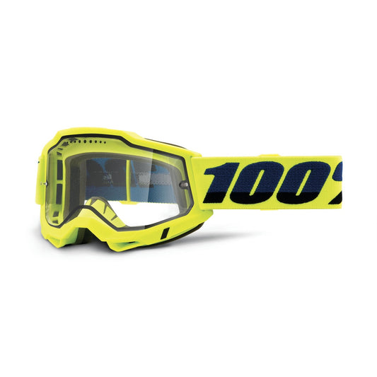 100% ACCURI 2 Enduro MTB Goggle Fluo Yellow - Clear Vented Dual Lens