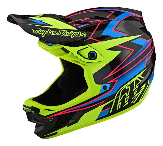 Casco Troy Lee D4 Carbon Volt Black / Flo Yellow fullface