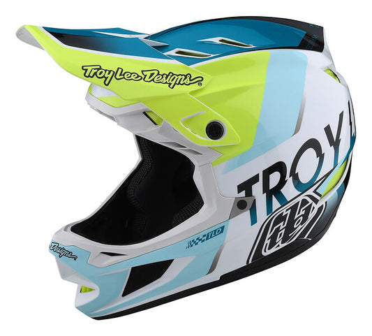 Casco Troy Lee D4 Composite Qualifier White / Green fullface