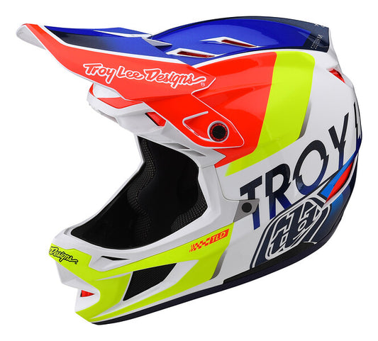 Casco Troy Lee D4 Composite Qualifier White / Blue fullface