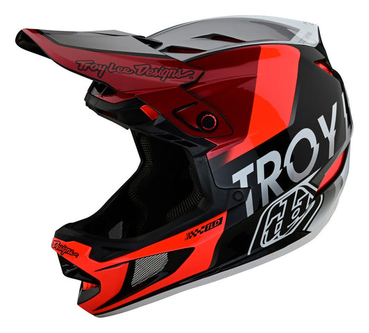 Casco Troy Lee D4 Composite Qualifier Silver / Red fullface