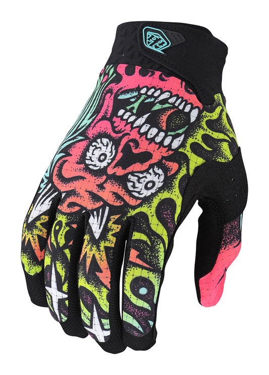 Guantes Troy Lee Air Skull Demon Orange / Green